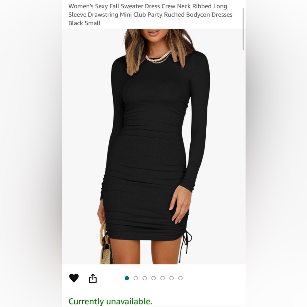 ReoRia Ribbed Long Sleeve Ruched Dress